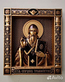 Резная Икона Спиридон Тримифунтский