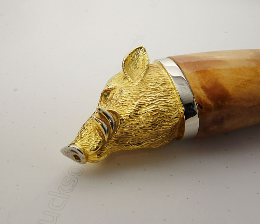 Нож с головой кабана № 2. Златоуст купить с доставкой Нож с головой кабана № 2. Златоуст