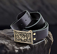 Ремень кожаный с пряжкой "Герб РФ"