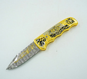 Нож складной дамасский "Волчья пара.№3 Златоуст